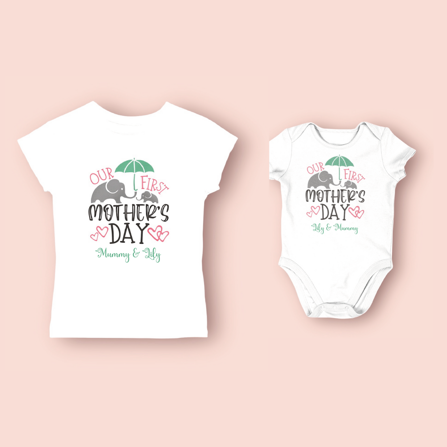 Our First Mother's Day set Baby Vest & Adult T-Shirt